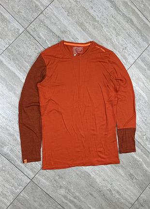 Ortovox men long sleeve orange wool outdoor size l кофта лонгслів термо одяг