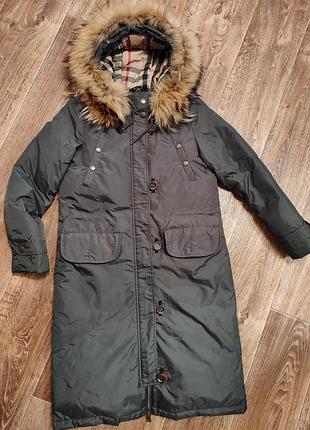Женский пуховик парка burberry р.м хаки