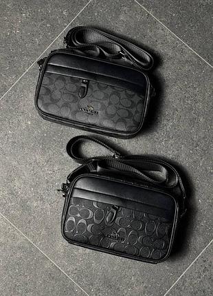 Сумка чоловіча coach чорна