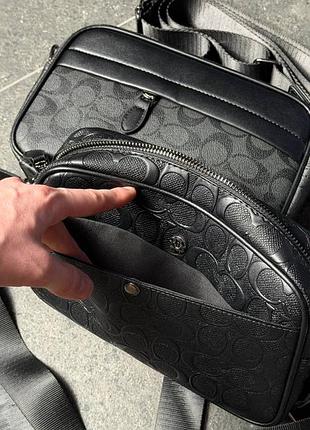 Сумка чоловіча coach чорна 5