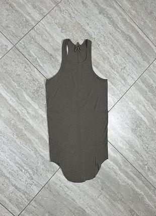 Rick owens ribbed knit tank top khaki size s майка топ