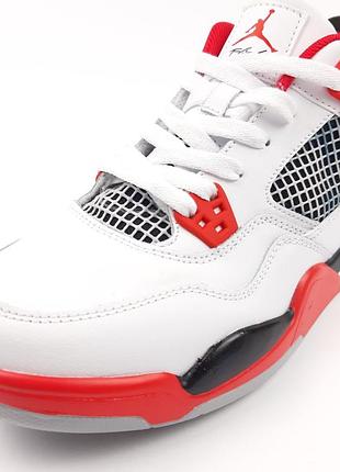 Nike air jordan 4 белые с красным 4