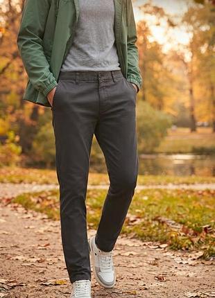 Чоловічі штани denim co. stretch slim темно-сірі w34/l32