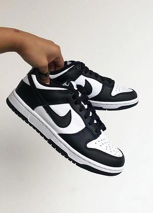 Кросівки nike dunk чорно білі шкіряні