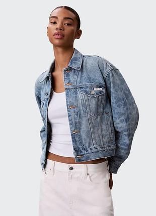Calvin klein jeans, джинсова куртка бомбер (100% бавовна)
