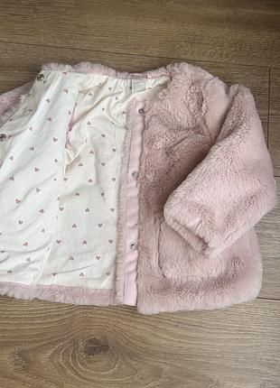 Куртка для дівчинки h&m пухнаста рожева
