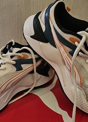 Кросівки жіночі puma білі з синім та помаранчевим, розмір 38, довжина устілки 24 см