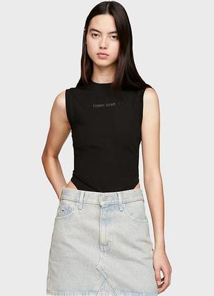 Жіноче боді tommy jeans чорне без рукавів