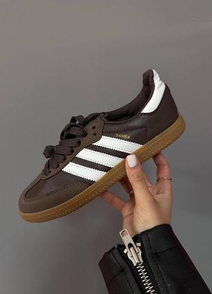 Кроссовки adidas samba brown white 4