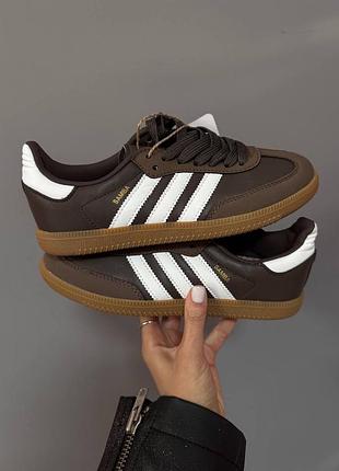 Кроссовки adidas samba brown white 2