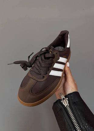 Кроссовки adidas samba brown white 5