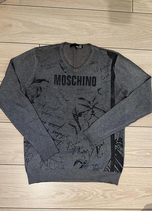 Кофта чоловіча moschino love сіра розмір xl