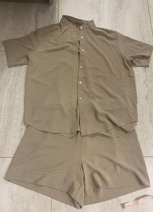 Жіночий літній костюм з шортами fabric пісочний xl
