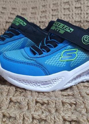 Кросівки дитячі skechers meteor-lights сині, розмір 27