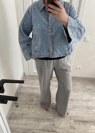 Zara новая необычная джинсовая куртка 50-52 р