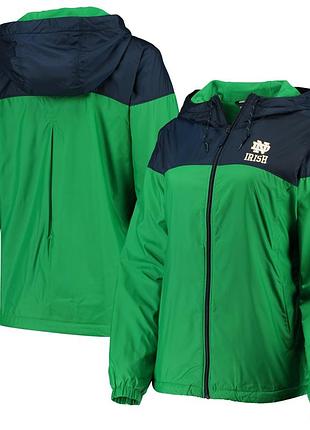 Notre dame fighting irish columbia women's flash forward full-zip hoodie windbreaker jacket - navy/greenout of stock xxl(женск )l(муж)