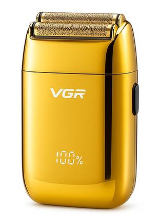 Бритва чоловіча електрична акумуляторна електробритва vgr v-399 gold, електробритва для сухого гоління ne-69
