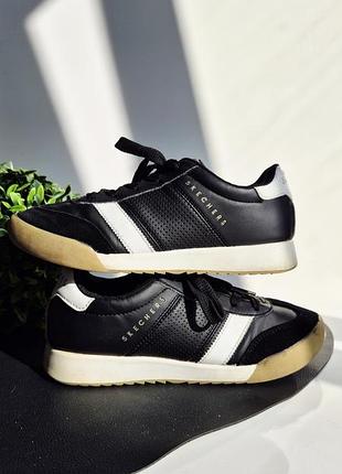 Кросівки дитячі skechers чорно-білі, 35 розмір