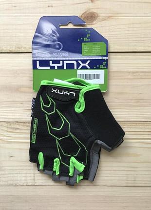 Перчатки велосипедные lynx race black/green