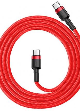 Дата кабель baseus cafule type-c to type-c pd2.0 60w (2m) (catklf-h) красный 3