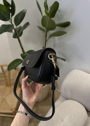 Сумка coach brook flap chain bag black\gold 3