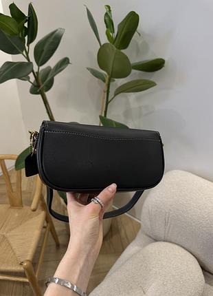 Сумка coach brook flap chain bag black\gold 4
