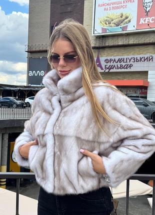 Шуба норкова жіноча бомбер норковий зимова шуба