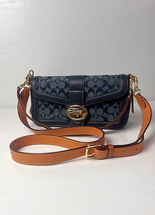 Сумка оригінальна coach georgie denim-multi c4064