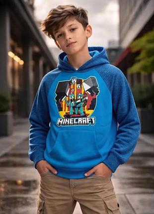 Теплое худи для мальчика minecraft