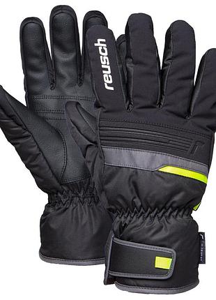 Перчатки горнолыжные reusch brandon r-tex® xt black/dark gran/saf yellow
