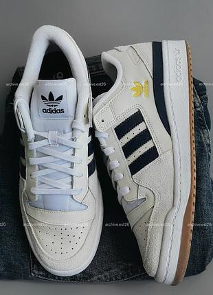 Кросівки чоловічі adidas originals forum low cl білі з синім