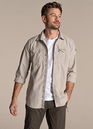 Трекинговая рубашка  craghoppers men's nosilife adventure long sleeved shirt iii / parchment