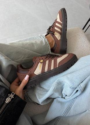 Кроссовки adidas samba wtr brown leather / beige