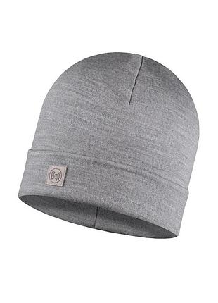 Шапка buff heavyweight merino wool loose hat beaney solid light grey