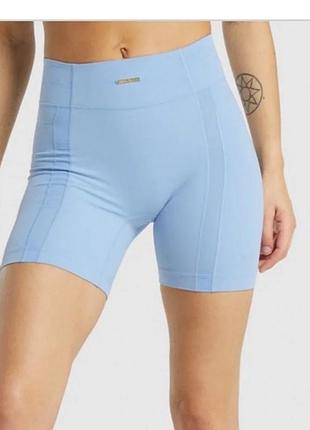Спортивные шорты-велосипедки голубого цвета из коллаборации gymshark x whitney simmons