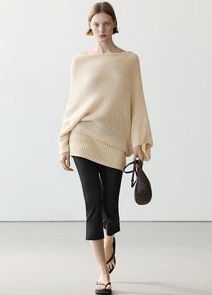 Жіночий светр massimo dutti оверсайз асиметричний бежевий s