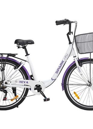 Велосипед al 26" spark city teya рама 17" білий з фіолетовим (239986)