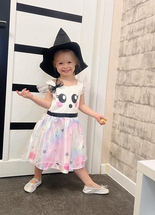 Карнавальна сукня для дівчинки привид на хелловін, halloween відьма відьмочка