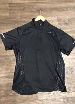 Спортивна футболка чоловіча nike dri-fit running чорна розмір l