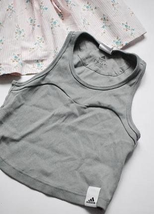 Бавовняний топ в рубчик adidas xs