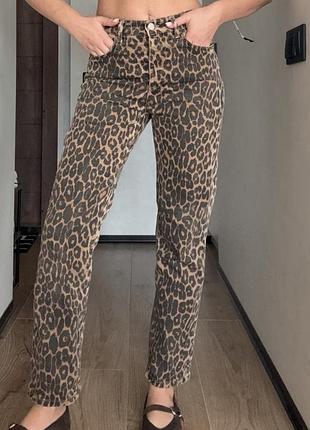 Леопардові джинси zara
