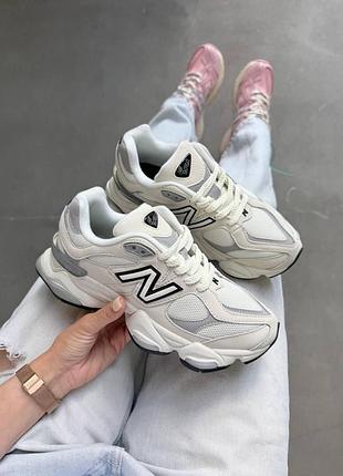 Білі кросівки унісекс new balance 9060 white grey х нью беланс 44