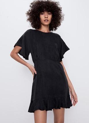 Сукня zara з ефектом потертості, чорна, s-m