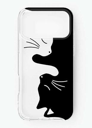 Прозрачный чехол на iphone 17 pro max кошечки (принт 118)