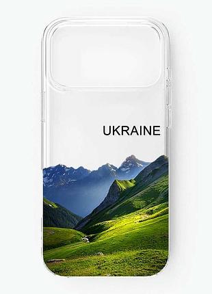 Прозорий чохол на iphone 17 pro max карпати україна (принт 409)