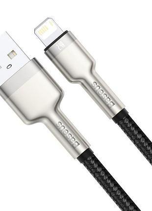Дата кабель baseus cafule metal usb to lightning 2.4a (2m) (caljk-b0) black 4