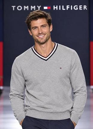 Джемпер чоловічий tommy hilfiger сірий xl бавовна