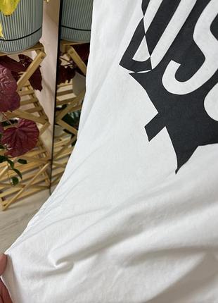 Футболка dsquared2 split maple leaf logo white / чорний принт кленовий листок 6