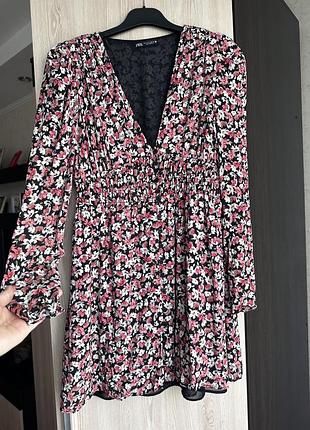 Плаття з підплічниками в квіточки zara