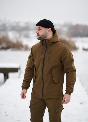 Зимняя куртка softshell от intruder в цвете койот